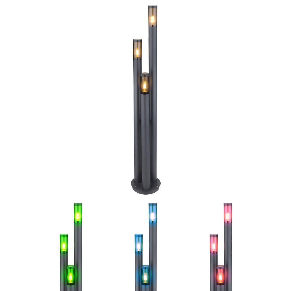 LED STEHLEUCHTE Edelstahl Anthrazit - Anthrazit, Kunststoff (28/28/170cm) - Globo Lighting