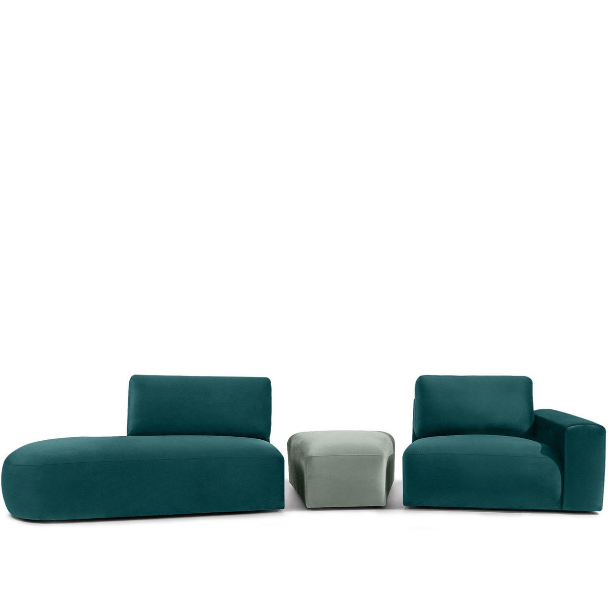 4-SITZER ECKSOFA ZUCCO Velour links, Mint - Mintgrün, Textil (350/84/105cm) - KONSIMO®