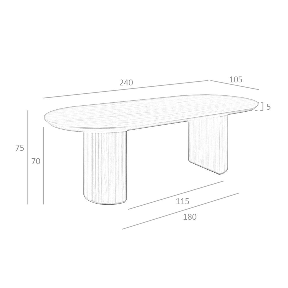 ESSTISCH Esstisch ovale Halbspitze Walnuss Ø240/105/75 cm - Walnussfarben, Holz (105/240/75cm) - ANGEL CERDA