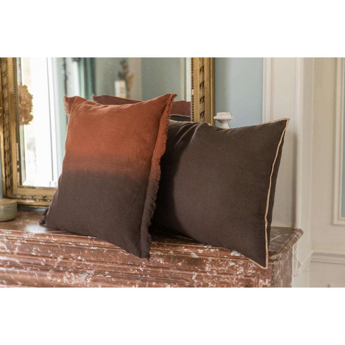 KISSEN Zeff Céleste ebenbraun 40 x 65 cm - Dunkelbraun, Textil (40/65cm) - Vivaraise