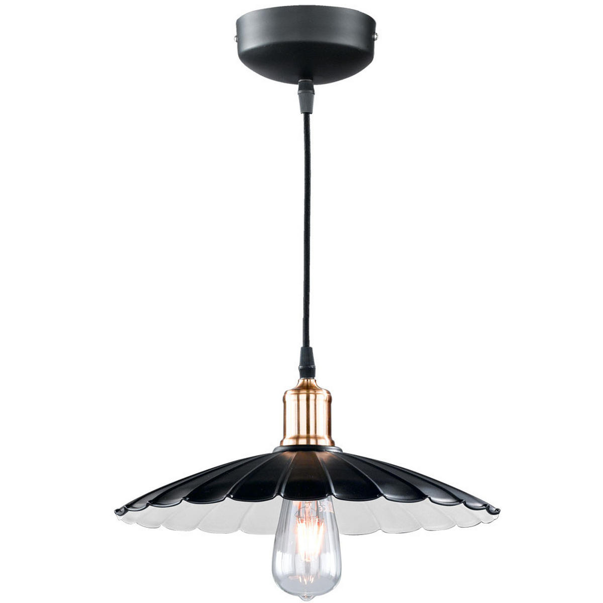 HÄNGELEUCHTE Metall Schwarz Weiß Rund - Schwarz, Metall (35/35/140cm)