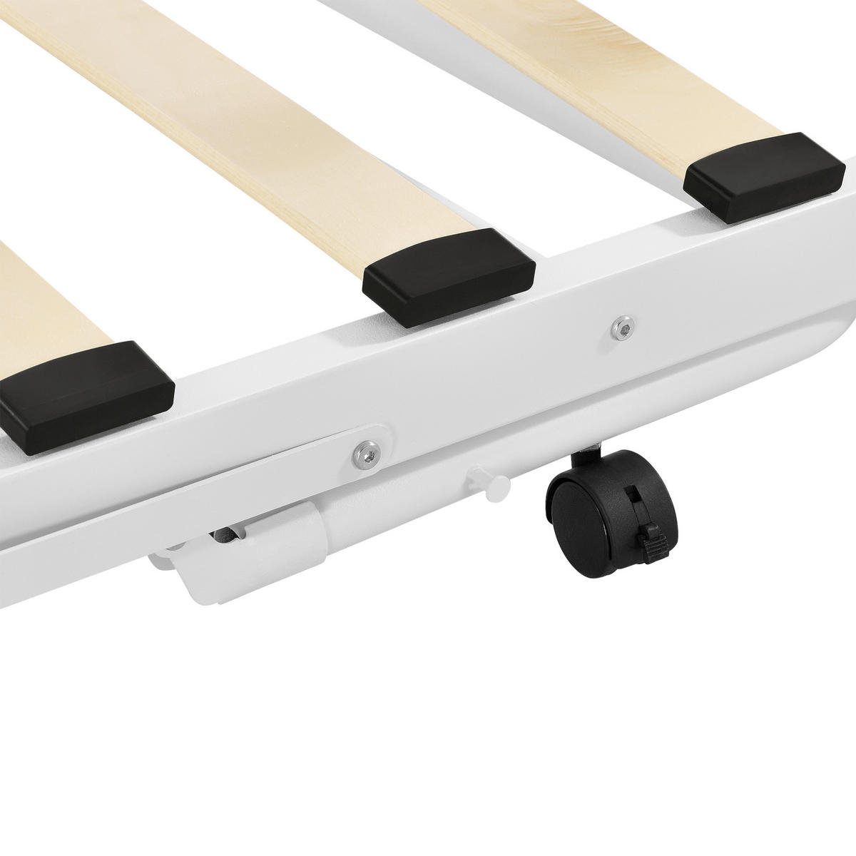 TAGESBETT Skutskär - Weiß, Metall (90/200cm) - [en.casa]