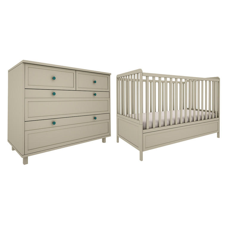 POKOJ PRO MIMINKO 2DÍLNÝ Gabriel Zelená - zelená barva, kompozitní dřevo (145/103/75cm) - Petits-meubles