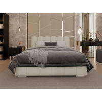 POLSTERBETT Zaira 160x200cm – Elegantes Polsterbett für modernen Wohnstil , ZONIERTE MULTI-TASCHEN-FEDERKERN (24cm), creme - Creme, Holz (140/200cm) - Homesy