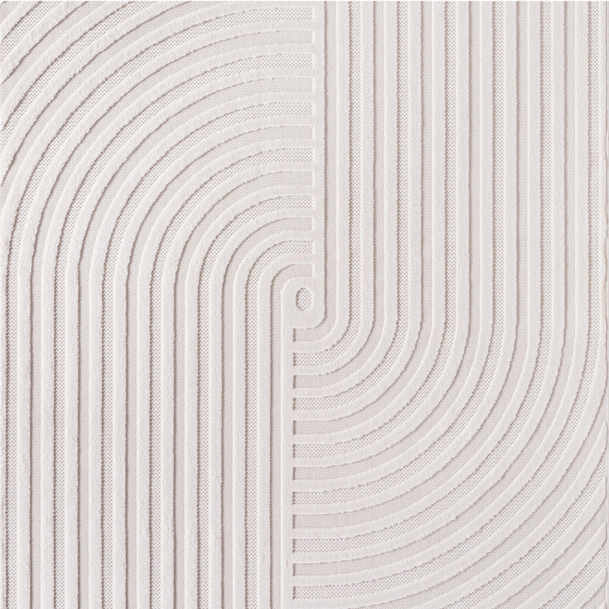 TEPPICH In-/Outdoor Kurzflor Raumtiefe Muster Polypropylen Küche Creme Läufer 80x250 - Creme, Textil (80/250cm) - KADIMA DESIGN