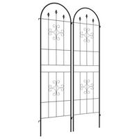RANKGITTER DE-18324 2er-Set für Kletterpflanzen, 180 cm hoch Schwarz - Schwarz, Metall (1/180/50cm) - ComfortXL