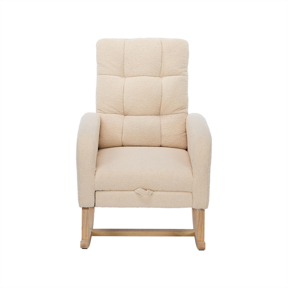 SCHAUKELSTUHL Beige Bouclé mit versteckten Beinstützen - Beige, Textil (50/99/132cm) - Oxeza