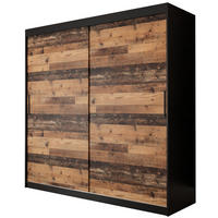 SCHWEBETÜRENSCHRANK 200/200/62 2-türig - Schwarz, Holz/Kunststoff (200/200/62cm) - MÖBEL KRYSPOL