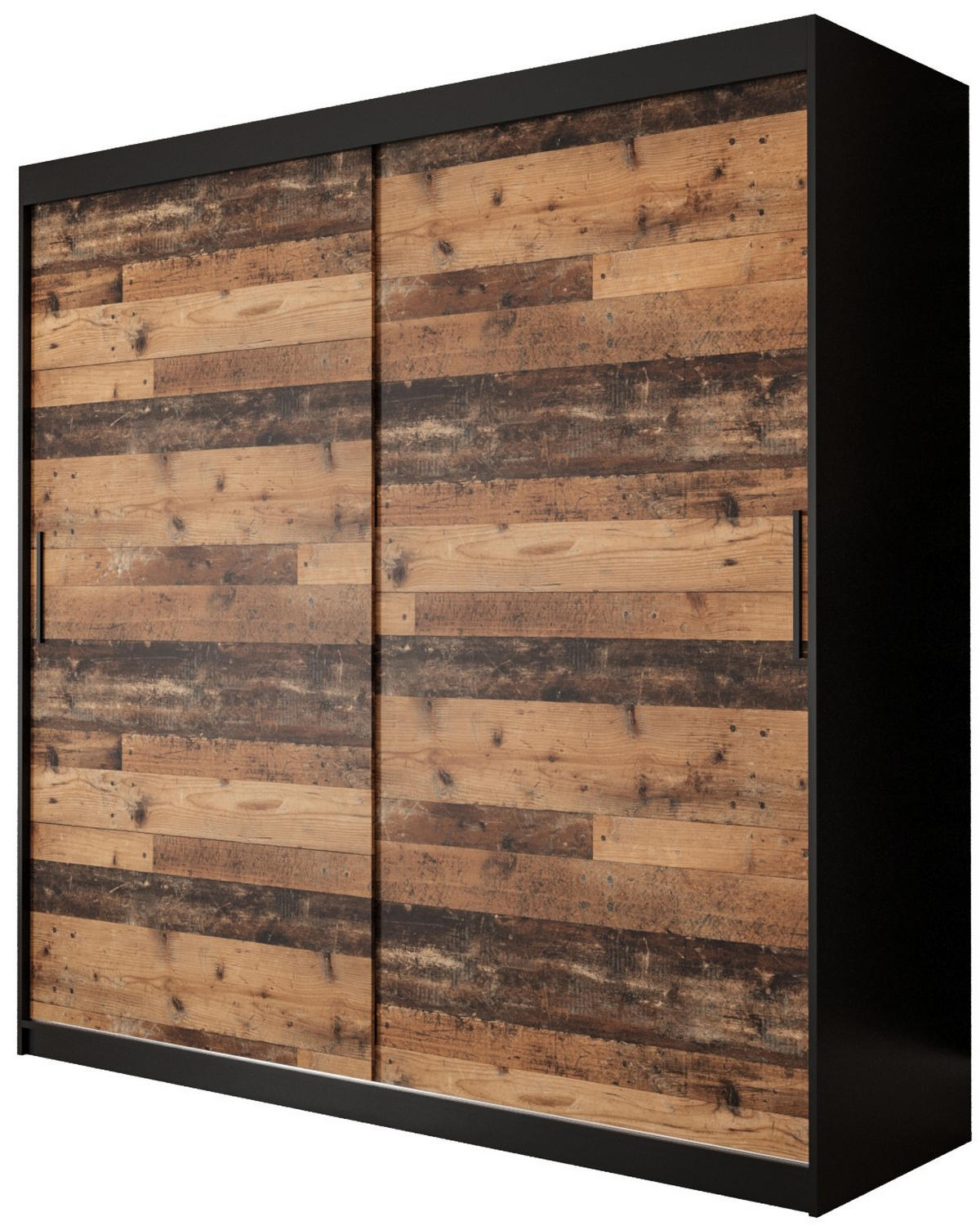 SCHWEBETÜRENSCHRANK 200/200/62 2-türig - Schwarz, Holz/Kunststoff (200/200/62cm) - MÖBEL KRYSPOL
