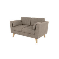 2-SITZER-SOFA Mario Dunkelbeige Microfaser - Hellbraun/Beige, Holz/Buchenholz (152/90/89cm) - S-Style Möbel