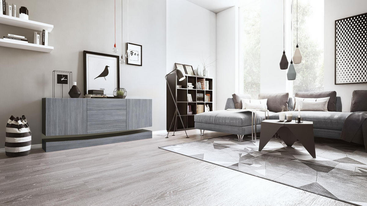 SIDEBOARD City Fronten in Avola-Anthrazit - Anthrazit, Holzwerkstoff (178/82/39cm) - Vladon