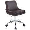HOCKER Lederlook braun - Chromfarben/Braun, Textil/Metall (43/76/50cm) - CLP