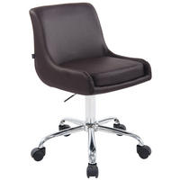 HOCKER Lederlook braun - Chromfarben/Braun, Textil/Metall (43/76/50cm) - CLP
