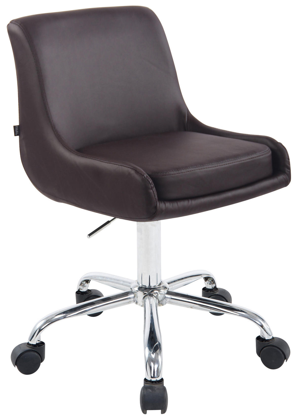 HOCKER Lederlook braun - Chromfarben/Braun, Textil/Metall (43/76/50cm) - CLP