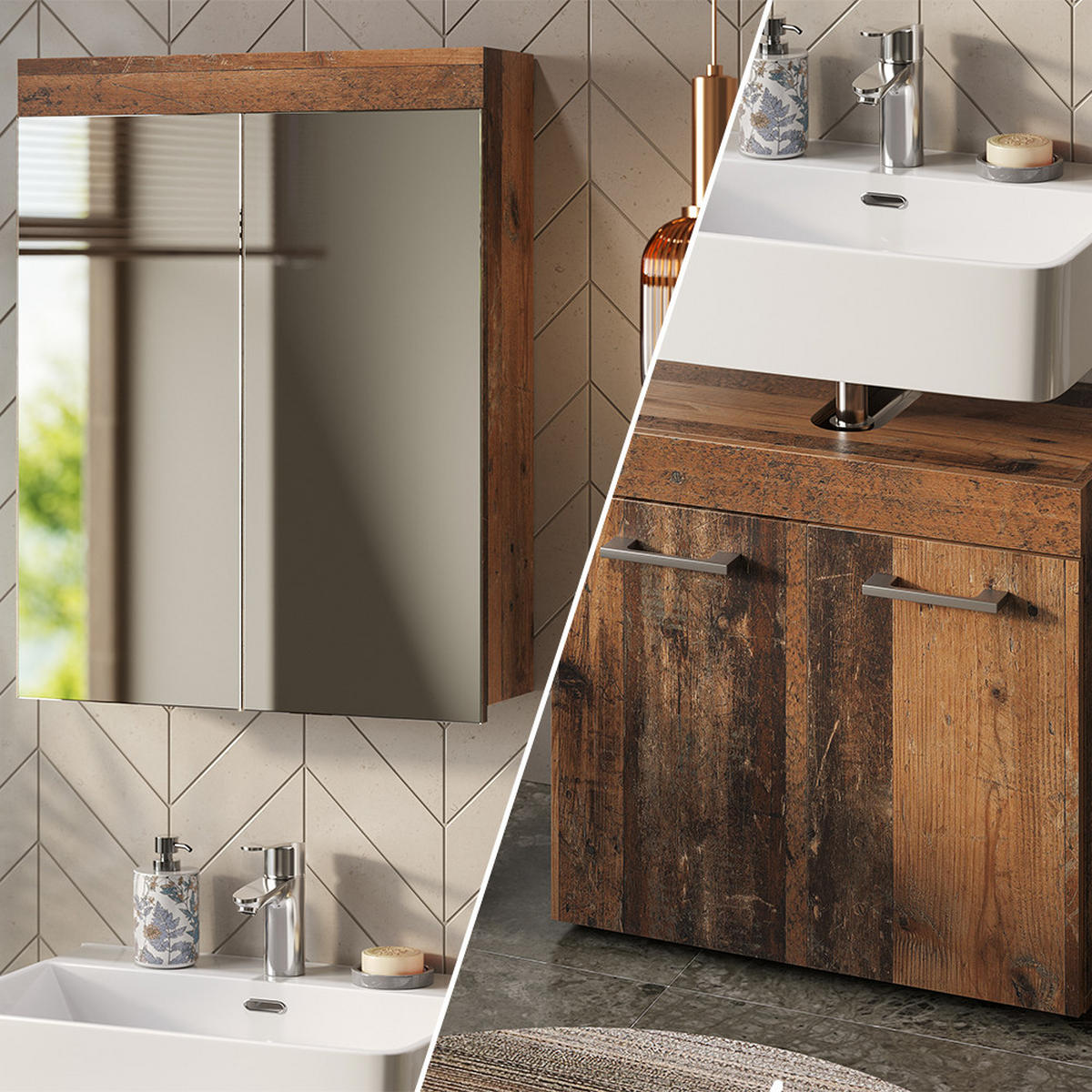 KOUPELNOVÝ NÁBYTEK Luna Oldstyle - hnědá, kompozitní dřevo (60/56/34cm) - Vicco