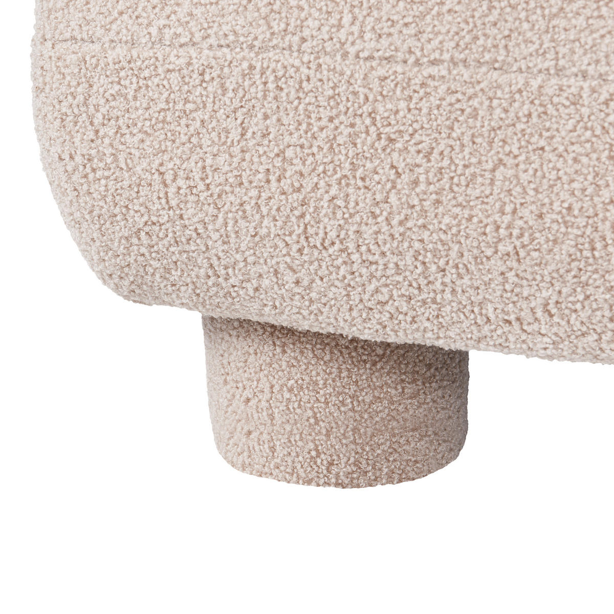 OTTOMANE Bouclé Beige Mjalbi - Beige, Textil (78/41/78cm) - Beliani