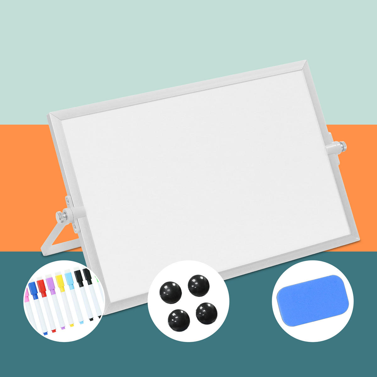 WHITEBOARD - Weiß, Kunststoff/Metall (30/20/2cm) - Relaxdays