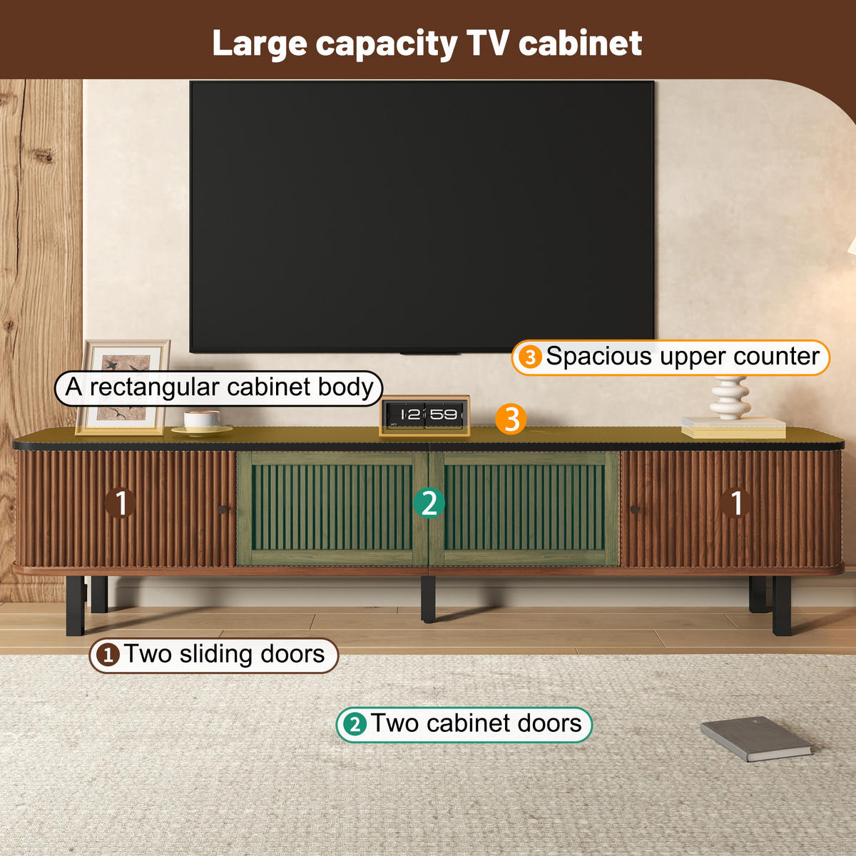 TV-SCHRANK 190/35/45 cm - Walnussfarben, Holzwerkstoff (35/45/190cm) - Raumix