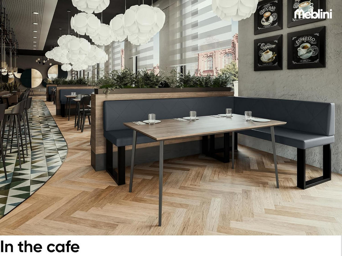 ECKBANK ERIC_U - Dunkelgrau, Leder (142/196cm) - Meblini