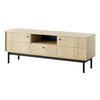 TV-SCHRANK Panda Hellbraun, Schwarze Beine, Tv-Tisch mit Schublade - Hellbraun/Schwarz, Holzwerkstoff (154/57/39cm) - Bettso
