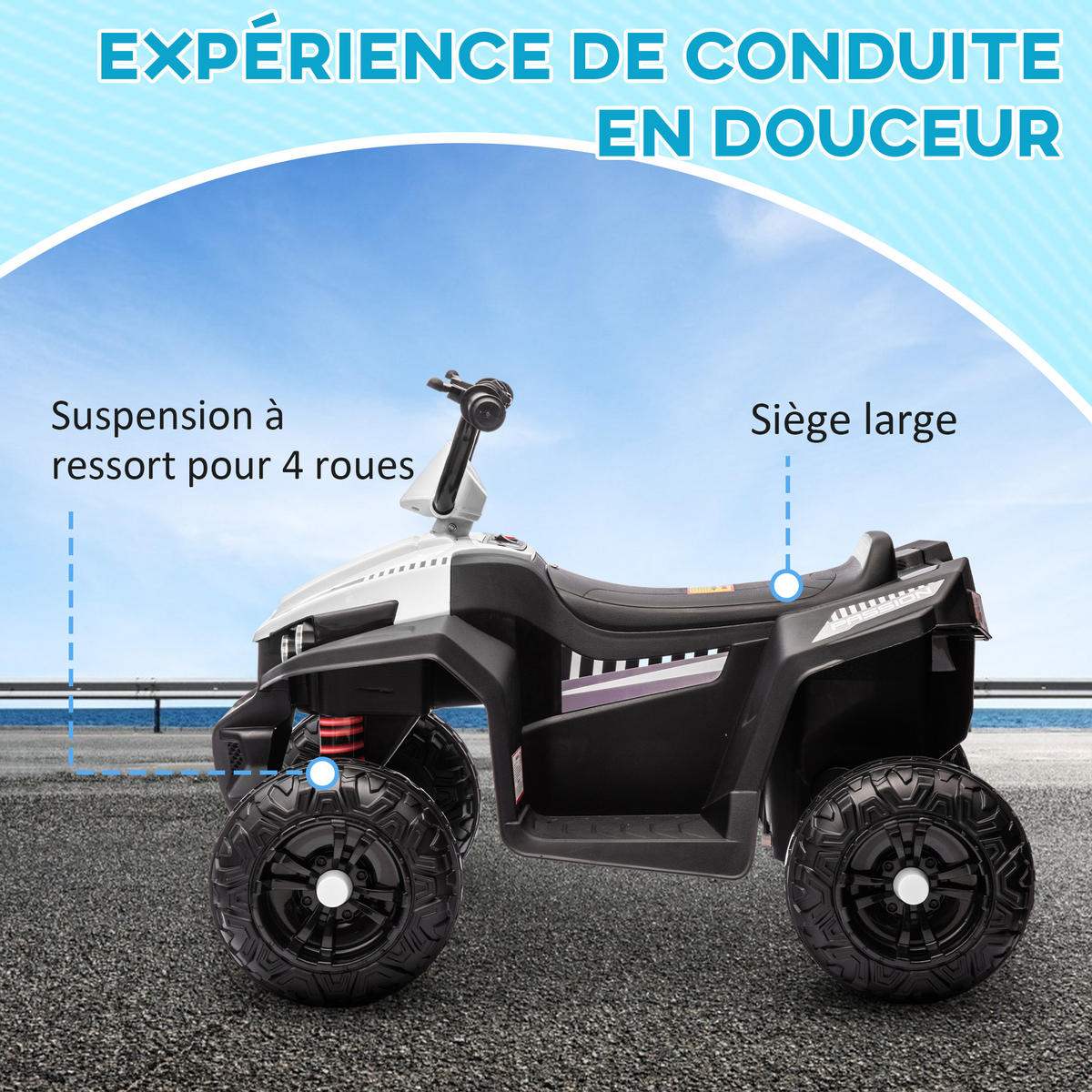 ELEKTRO-QUAD DE-13102 2 Motoren Weiß - Weiß, Kunststoff (85/55.5/62cm) - ComfortXL
