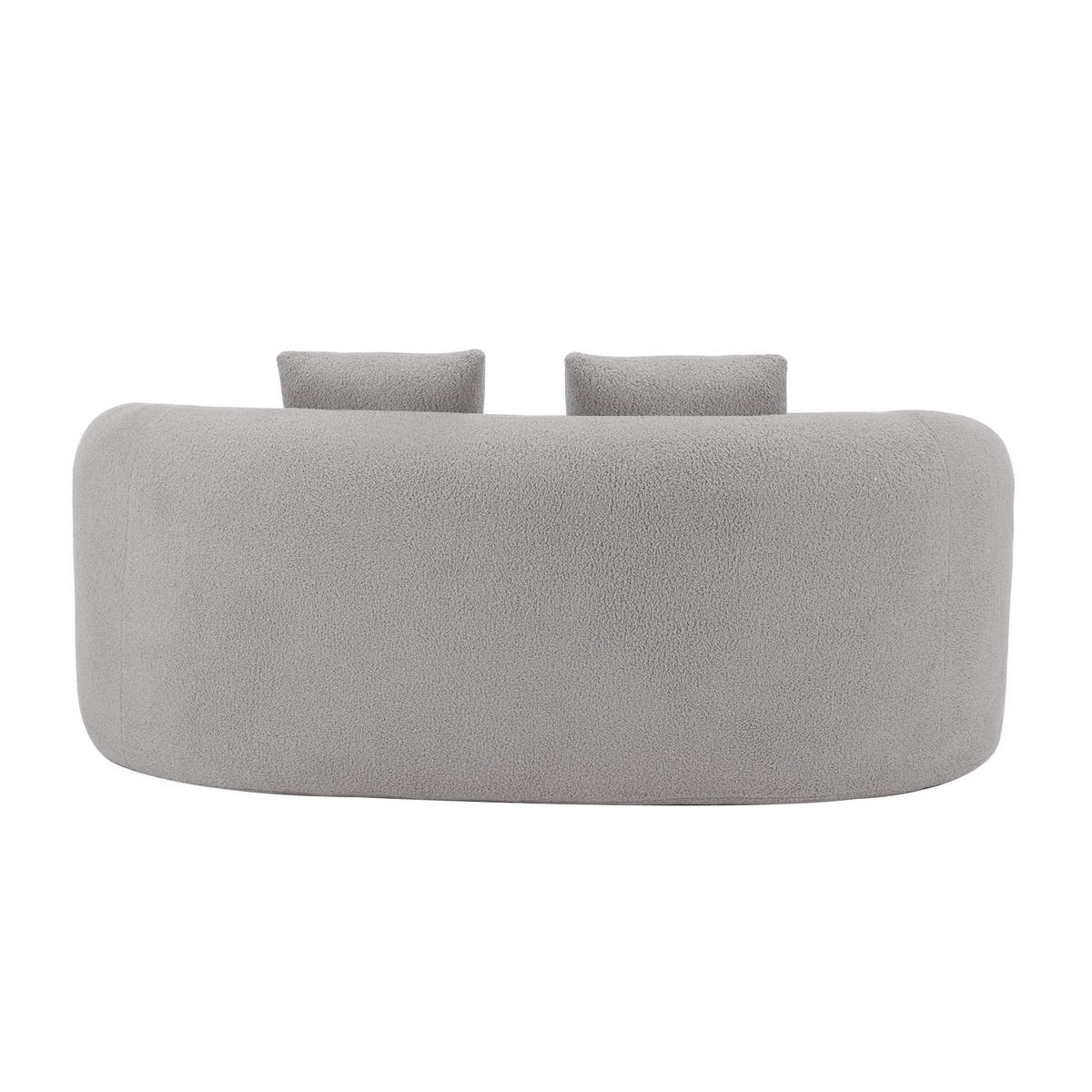 2-SITZER-SOFA aus Schaumstoff und Federkern Hellgrau mit Wellendesign und integrierten Kissen - Hellgrau, Kunststoff (170/70/89cm) - Modfu