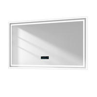 BADSPIEGEL mit Antibeschlag Bluetooth Beleuchtung 100/60/3,5 cm - Weiß, Glas (60/3.5/100cm) - EMKE