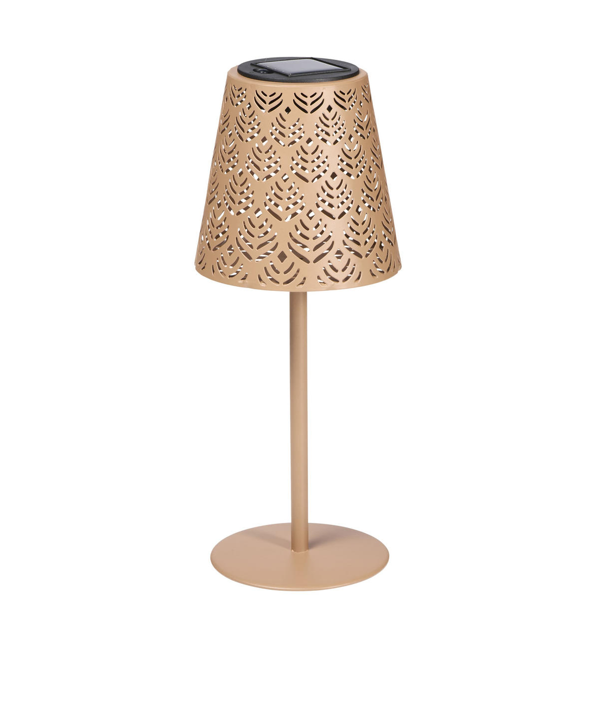 LED-SOLAR-TISCHLEUCHTE - wetterfest mit Dämmerungssensor und Schattenspiel für Garten und Terrasse, 2er-Set - Weiß, Metall (12/12/30cm) - Northpoint