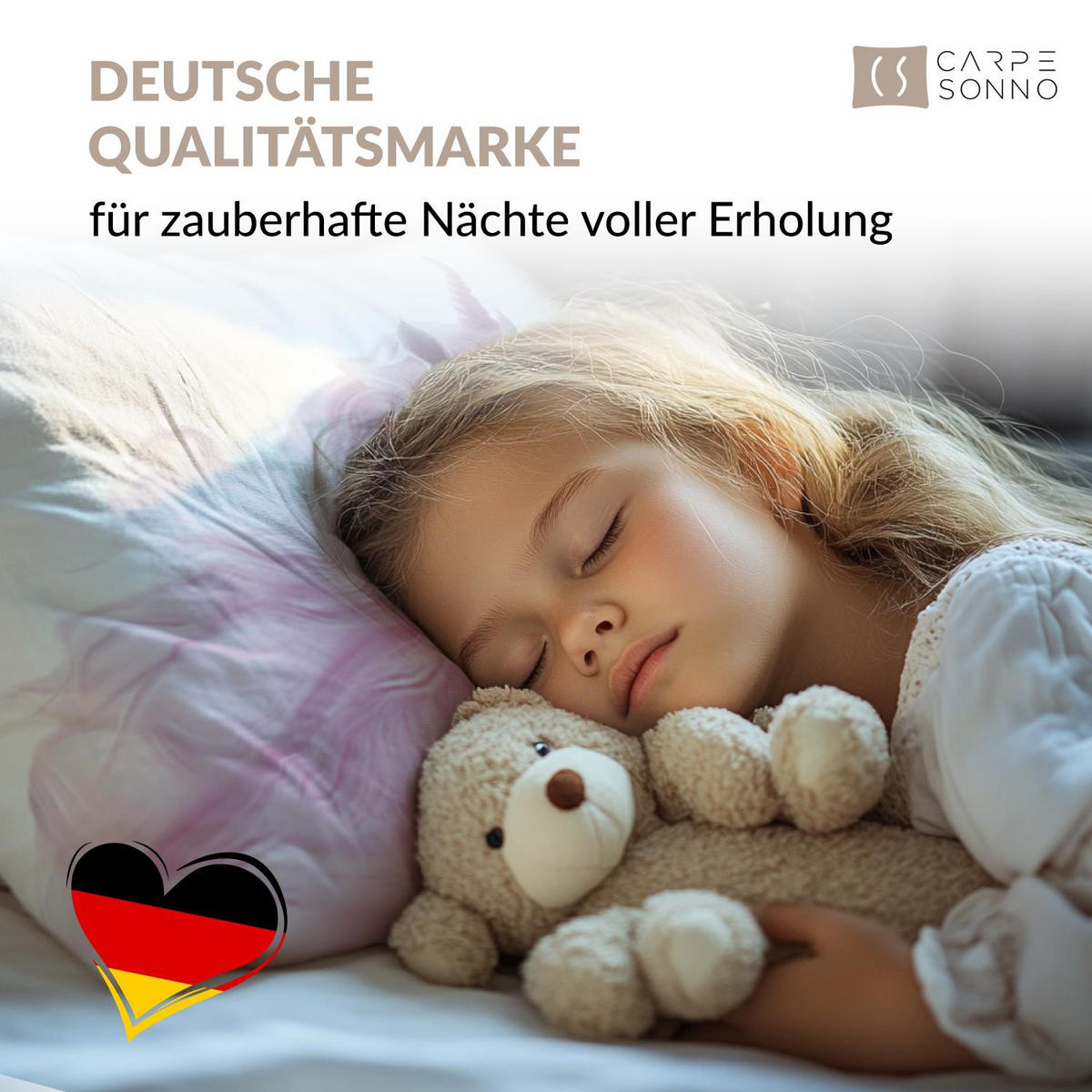 KINDERBETTWÄSCHE 135x200 Einhorn aus 100% Baumwolle - Dein Gesicht vervollständigt das Design der Kinder Bettwäsche - Weiß, Textil (135/200cm) - Carpe Sonno