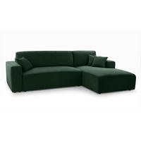 ECKSOFA L Form Catea Dunkelgrün 279/145/84 cm Rechts mit Schlaffunktion - Schwarz/Grün, Kunststoff/Textil (279/145cm) - AX Living
