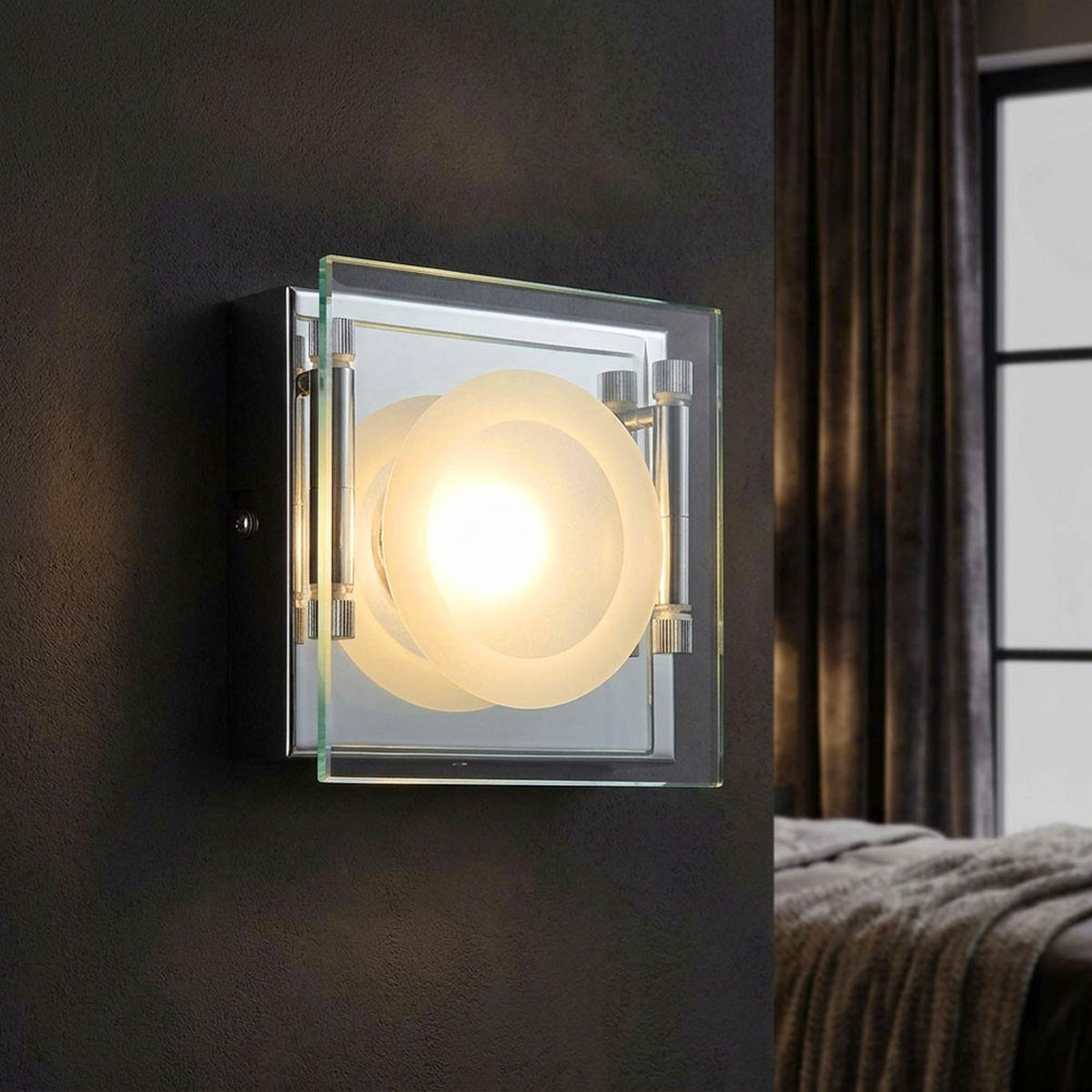 LED WANDLEUCHTE Metall Klar - Klar, Glas (12.5/6.5/12.5cm) - Globo Lighting