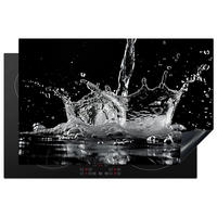 HERDABDECKPLATTE Wasser - Spritzwasser - Schwarz Induktionsmatte 81x52 cm - Schwarz, Kunststoff (81/52/0.2cm) - MuchoWow