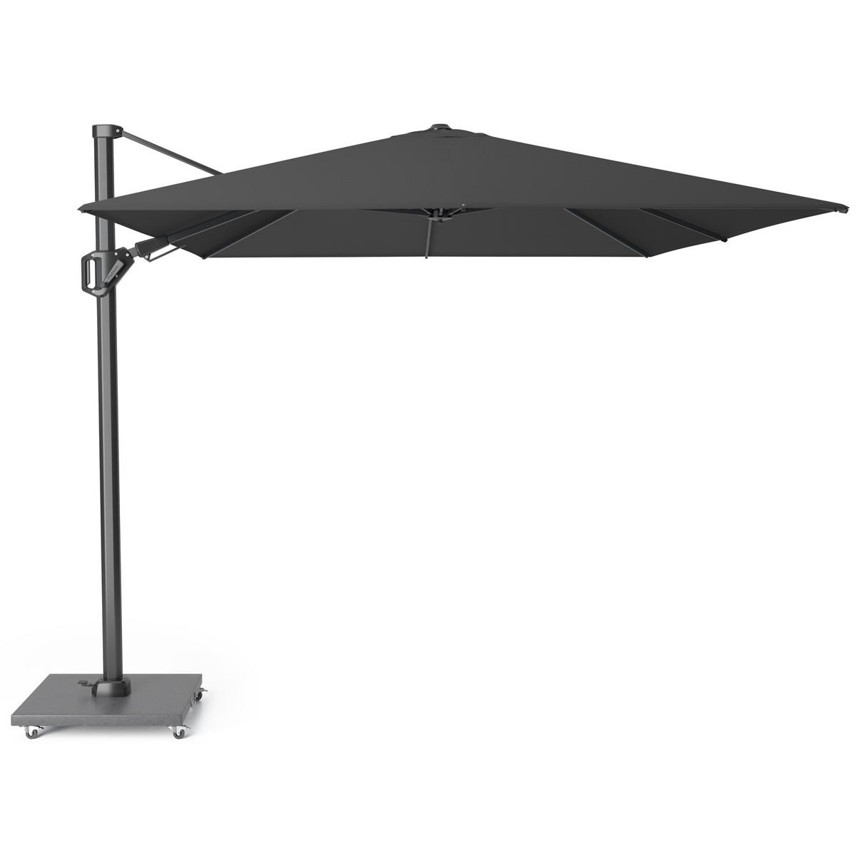 AMPELSCHIRM rechteckig 3.5 x 2.6 m Challenger T² Premium 360° kippbar schwarz/anthrazit - Schwarz, Metall (260/350cm) - Platinum