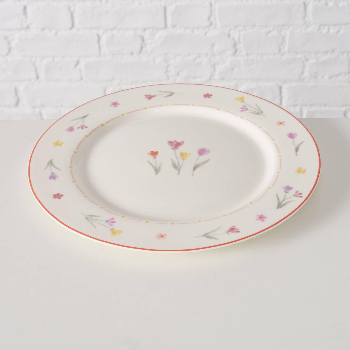 ESSTELLER Blümi Ø 27 cm - Hellrosa/Multicolor, Keramik (27cm) - Boltze Home