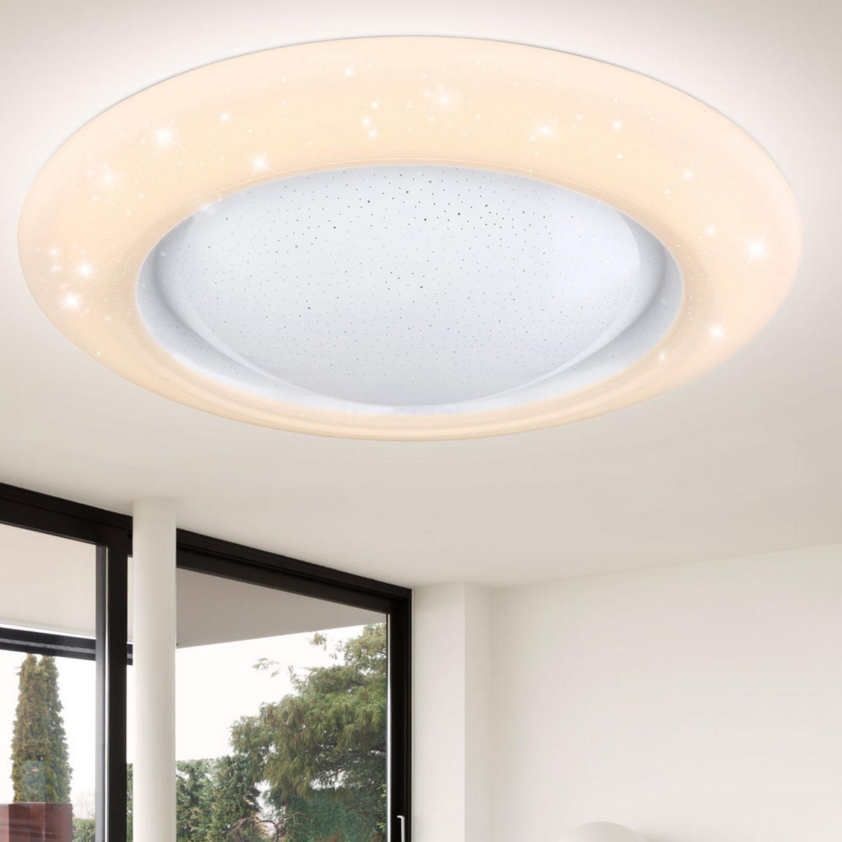 LED DECKENLEUCHTE MARINO Weiß Metall - Weiß, Metall (51/51/10.5cm) - Globo Lighting