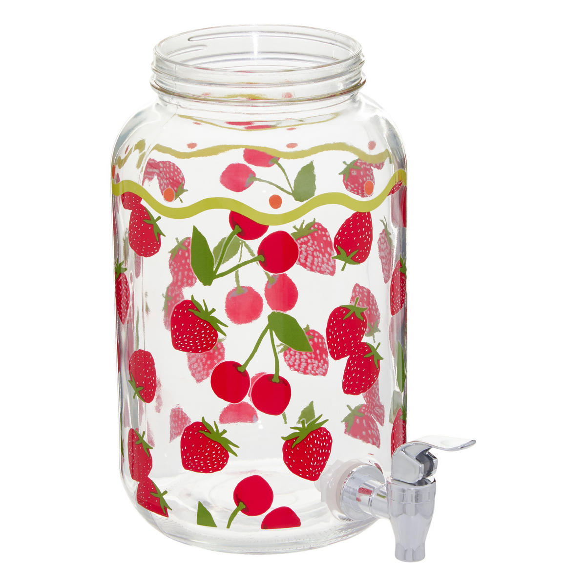 GETRÄNKESPENDER Fruity Erdbeere 4 l 15/15/25,6 cm - Transparent, Glas (15/15cm) - Secret de Gourmet