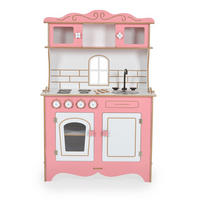 SPIELKÜCHE Rosey CG39 rosa Holz, Herd mit 4 Kochplatten, Backofen, Spülbecken, Küchenutensilien - Rosa, Holz (70/33/105cm) - Moni