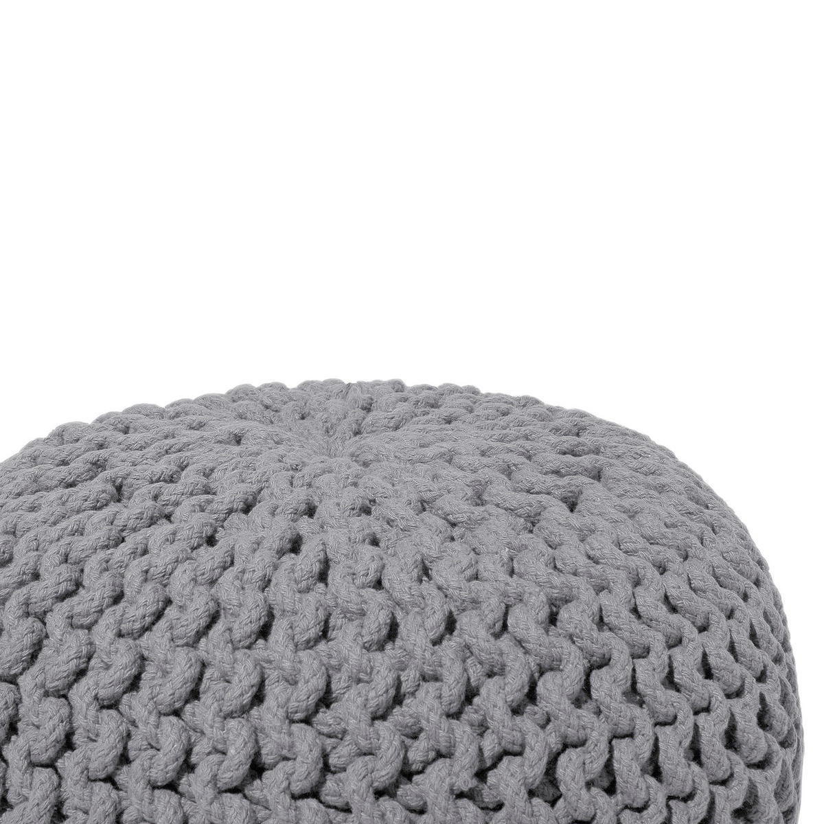 POUF Conrad 40/40/25 cm - Grau, Naturmaterialen/Textil (40/25/40cm) - Beliani