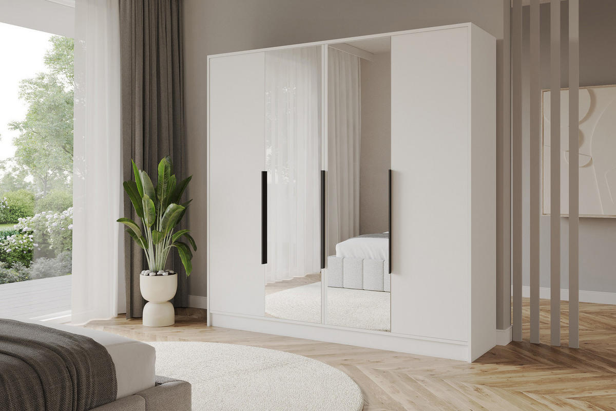 KLEIDERSCHRANK - LUSSO - 200 - Weiß - Weiß, Holzwerkstoff (200/200/51cm) - ALTDECOR