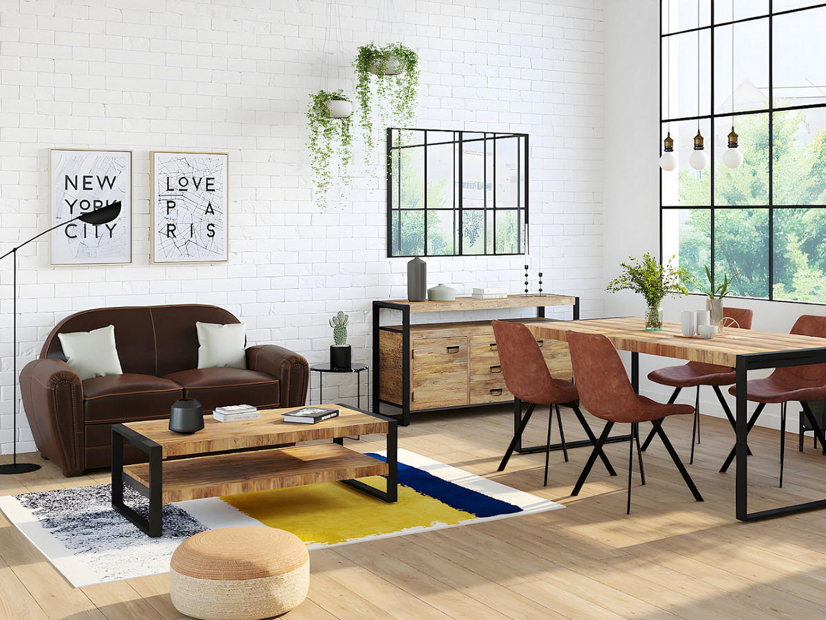 SOFA - 2 Personen - leder - schokoladenbraun Baudoin - Braun, Leder/Holz (150/85/84cm) - Vente-Unique