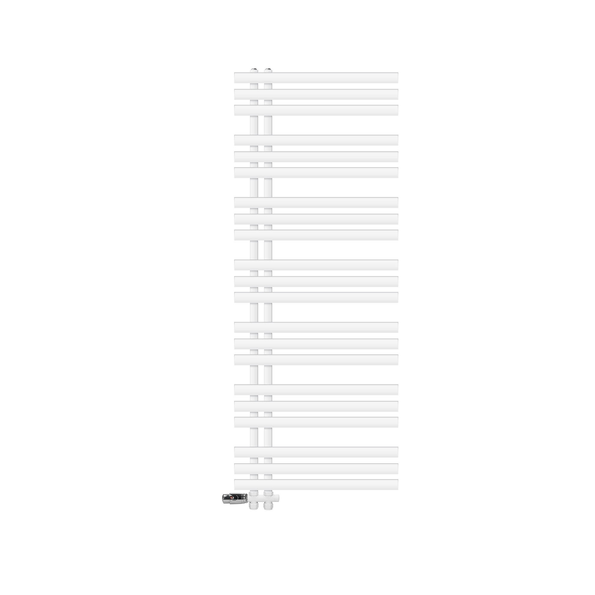 BADHEIZKÖRPER Iron EM 600x1600 mm Weiß mit Ventil Durchgang - Weiß, Metall (60/160/3cm) - LuxeBath