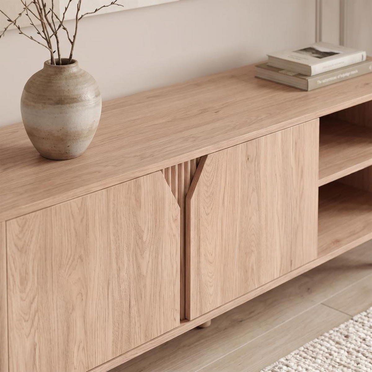 TV-MÖBEL Skandinavisches, 140 cm, Eichenoptik - SOAN - Eichefarben, Holzwerkstoff (140/56/40cm) - Sicaan