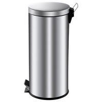 MÜLLEIMER Runder TretMit Herausnehmbaren Kunststoff Inneneimer 30 Liter 64 x 30 x 33 cm Edelstahl - Silberfarben, Metall (33/64/30cm) - PROREGAL