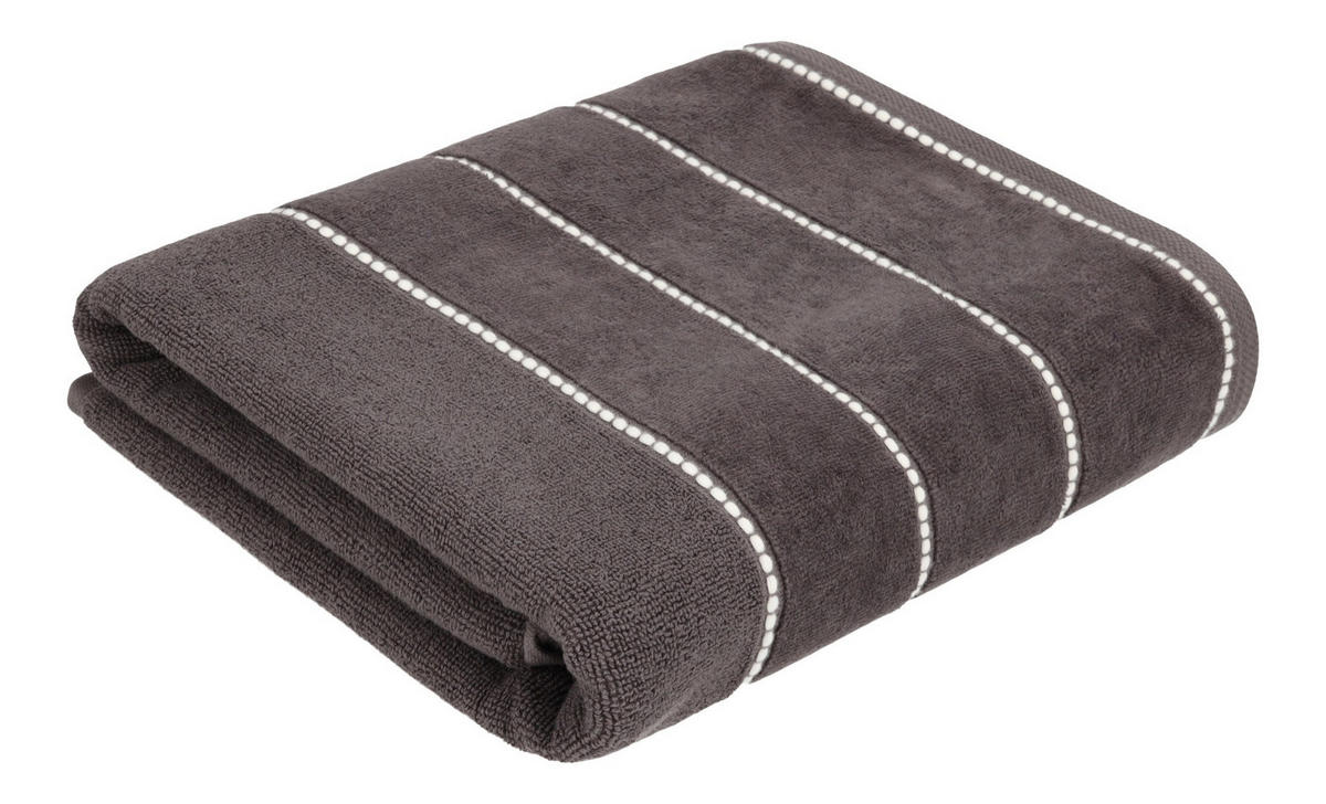 BADETUCH Velly - Dunkelgrau, Textil (70/130cm) - home&you