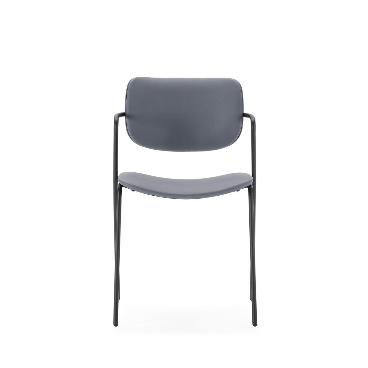 STÜHLEN (Set aus 2) mit schwarzen metallbeinen - maika 49/55/48 cm - Dunkelgrau, Kunststoff (55/48/49cm) - Calicosy