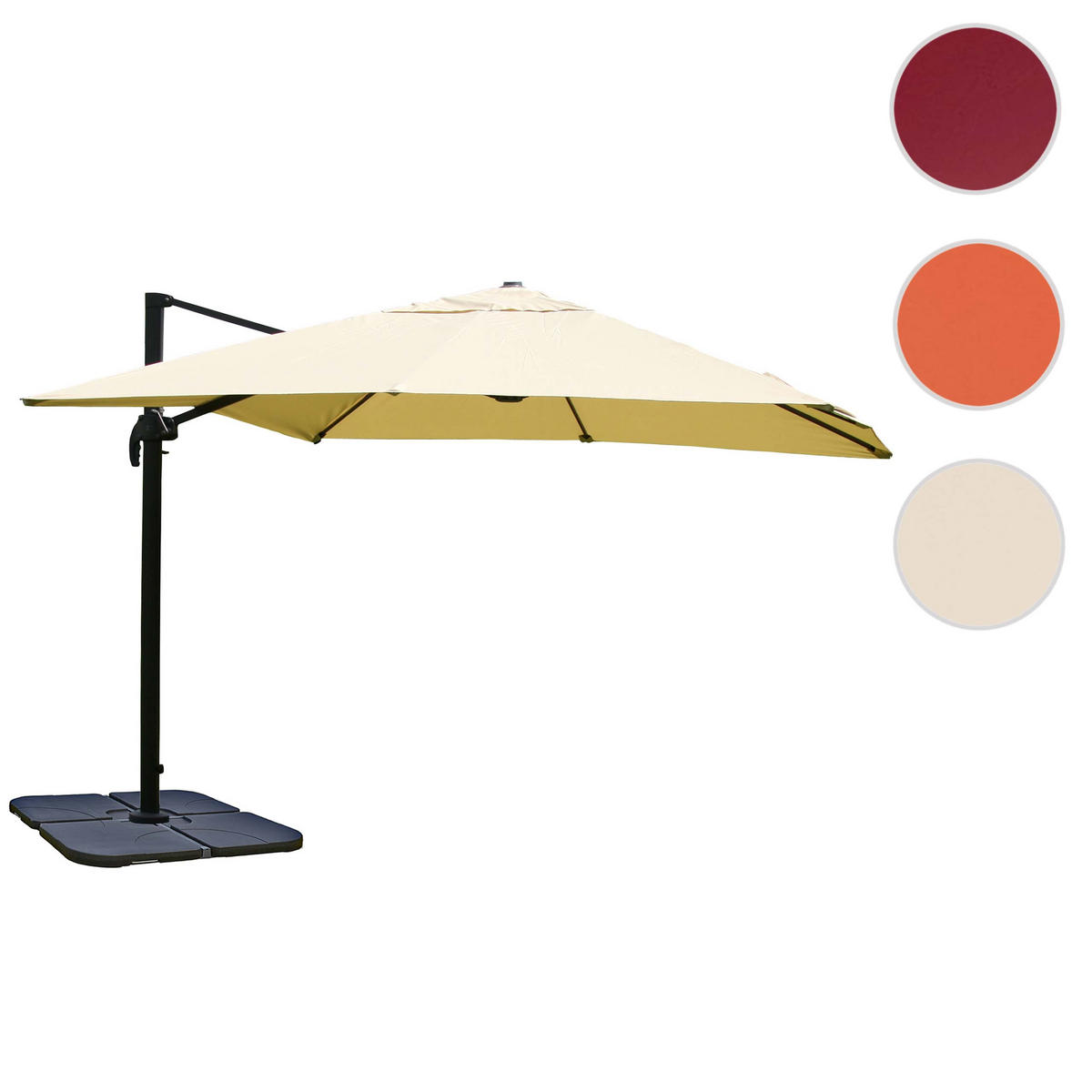 AMPELSCHIRM I Cremeweiß 300/300 cm - Weiß, Textil (360/300cm) - MCW