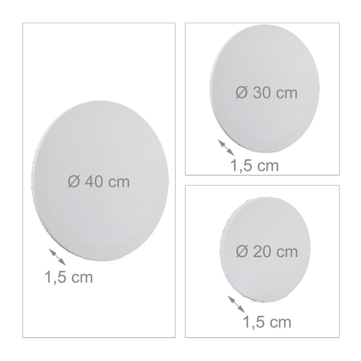 6-TLG.LEINWAND-SET - Weiß, Holzwerkstoff/Textil (40/40cm) - Relaxdays