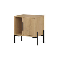 NACHTTISCH Glynn Z106 Eiche 45/35/50 cm - Eichefarben/Schwarz, Holzwerkstoff/Metall (45/50/35cm) - Decortie