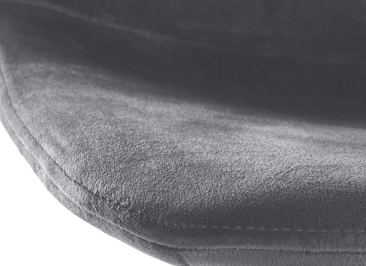 BARHOCKER 2er Set Samt dunkelgrau - Dunkelgrau/Schwarz, Textil/Metall (44/88/43cm) - CLP