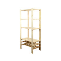 HOLZREGAL WOODLAND 166x80x50cm 4 Fachboden + 2 Flaschenebenen Kiefernholz Natur - Naturfarben, Holz (80/166/50cm) - PROREGAL